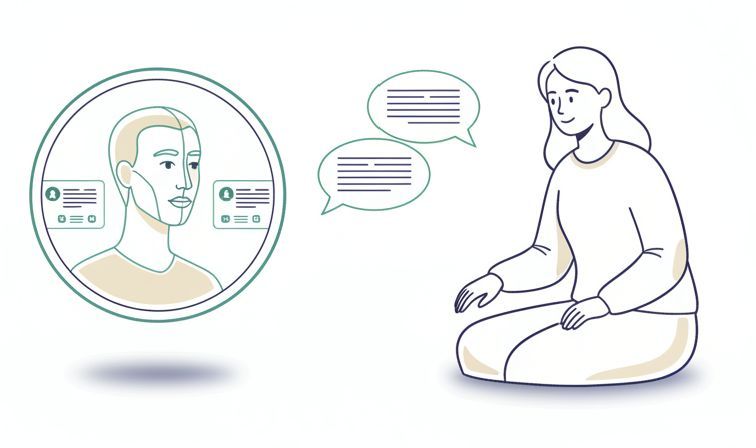 Illustration of two people preparing for a conversation